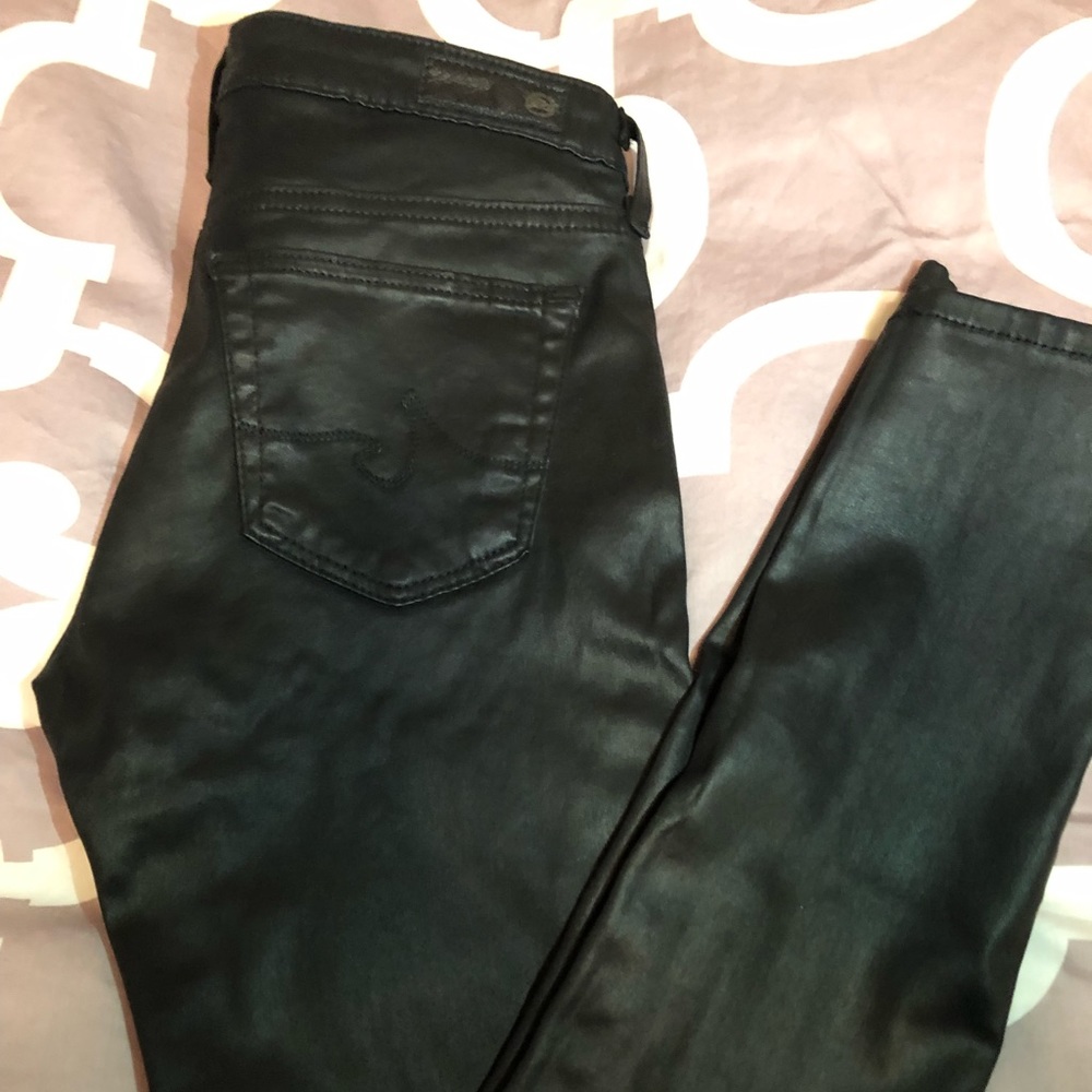 AG Legging Ankle black coated jeans Sz 24R